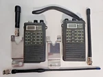 Icom IC-02AT Vhf Fm Ham Transceivers (2), Desk + Dc Battery Chargers And Acc.. Fixed Price $260.00.