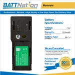 7.2V 1200MAH Nicd Battery For Motorola HNN8148, HNN8148A, HNN8148B, Radius P110. Fixed Price $25.45.