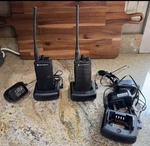 Lot Of 2 Motorola RDU4100 Uhf 4W 10CH Business Two-way Radios Batteries Antennas. Fixed Price $450.00.