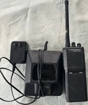 Motorola Radius P1225 Two-way Radio Black W/ Antenna Charger Dock Power Adapter. Fixed Price $30.00.