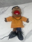 Sunny Toys Hand Glove Plush Puppet 14" Ethnic Rapper Boy In Orange Top Bad Shoes. Fixed Price $24.99.
