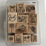 Stampin Up Buttons Bows & Twinkletoes Set Teddy Bear Ballet Slippers Lollipop. Fixed Price $7.50.