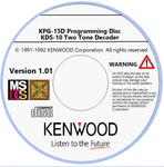 Kenwood KPG-15D Version 1.01 Programming Software For KDS-10 Two Tone Decoder. Fixed Price $25.99.