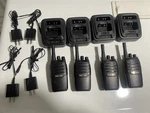 Midland BR200 16 Channel Uhf Business Radio Lot Of 4 W/desktop Chargers - Tested. Fixed Price $140.00.