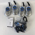 Four Memorex MK1996 22 Channel Gmrs Two-way Radio W/ Belt Clip & Charging Plugs. Fixed Price $24.07.