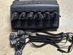 6X Motorola HT1250 Vhf Two Way Radio 136-174 Mhz W/ Bank Charger, Mics. Fixed Price $649.00.