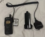 Motorola DTR550 Portable Two-way Radio With Battery, Belt Clip, Microphone. Fixed Price $131.00.