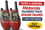 Motorola Talkabout T5420 Walkie Talkies 2-PACK Frs Radios Tested Working. Fixed Price $14.99.