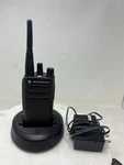 Set Of Motorola CP100D Two-way Radio AAH87YDC9JA2AN W/ Charger Dock & Adapter. Fixed Price $89.99.