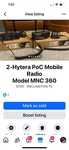 Hytera 2 Poc Mobile/in-vehicle Radios MNC360 Service Model Mpn. Fixed Price $500.00.
