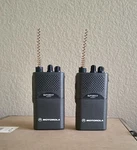 Set Motorola Spirit M-series Professional Two-way Radios MU22CV W/ Chargers. Fixed Price $140.00.