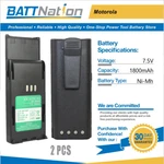 2X 7.2V 1800MAH Nimh Battery For Motorola HNN9049, HNN9049A, HNN9049AR, P1225. Fixed Price $47.58.
