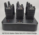Lot Of 6 Retevis Retc 15 RT22 Two-way Uhf Hand Held Mobile Radio Walkie Talkies. Fixed Price $89.00.
