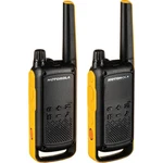 Motorola T470 Talkabout 2 Pack Rechargeable Walkie Talkies Yellow Black Radios. Fixed Price $53.95.