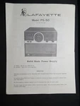 Lafayette PS-50 Owners Manual Solid State Power Supply Original. Fixed Price $49.99.