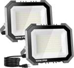 2 Pack Led Lights Outdoor, 100W 10000LM Super Bright Outside Wo. Fixed Price $52.99.