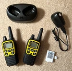 Working Midland X-talker Black / Yellow Walkie Talkies Model 18CVP16 0125!!!. Fixed Price $40.00.