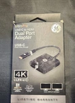 Ge Ultrapro Usb-c To Dual Hdmi Adapter 4K Display Capable Black. Fixed Price $11.00.