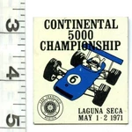 Scca Metal Dash Board Tag Racing Laguna Seca Continental 5000 Championship 1971. Fixed Price $12.99.
