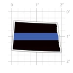 North Dakota State Shaped Thin Blue Line Sticker For Water Bottle Phone. Fixed Price $9.99.