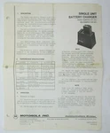 Instruction Sheet For Motorola Single Unit Battery Charger NLN8252A NLN8411A. Fixed Price $6.00.