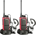 Rechargeable Long Range Two-way Radios With Earpiece 2 Black And Red Pack. Fixed Price $37.65.
