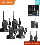 Long Range 4-PACK Walkie Talkies With Earpieces 16 Channel Rechargeable Radios. Fixed Price $72.19.