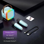 Wireless Mini Karaoke Machine +2 Microphones Bluetooth Speaker,kid Birthday Gift. Fixed Price $12.74.