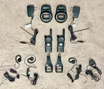 Lot Of 2 Motorola CLS1410 Channel Two-way Radio W/clips, Charger & Headsets. Fixed Price $89.99.