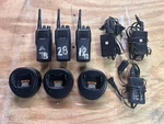 Lot Of 3 Motorola Radius CP200 4-CHANNEL Handheld Radio Rugged W/chargers Works. Fixed Price $160.00.