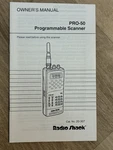 Radio Shack PRO-50 Programmable Scanner Owner's Manual Uhf Band. Fixed Price $7.65.