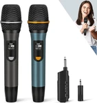 Wireless Microphones, Uhf Metal Rechargeable Cordless Dynamic System With Au. Fixed Price $34.95.