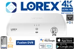 Lorex N910A62 Nvr 4K+ 12MP Hd+ 16 Camera Capable 8 Wired Fusion Smart 2TB. Fixed Price $349.99.
