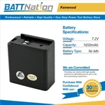 7.2V 1650MAH Nimh Battery For Kenwood KNB-11, KNB-11A, TK-250, TK-353. Fixed Price $30.00.
