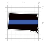 South Dakota State Shaped Thin Blue Line Sticker For Water Bottle Phone. Fixed Price $9.99.
