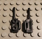 Two Black Lego Walkie Talkie Handset Radios 3962A, 7 Slots On Back. Fixed Price $5.50.