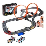 2-IN-1 Slot Car Race Track Set 1:43 Scale Dual Racing Lap Counter Loop Open Box. Fixed Price $40.45.