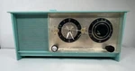 Sears Silvertone Turquoise Vacuum Tube Am Clock Radio 1950S #5034. Fixed Price $85.50.