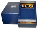 Whitman Large Blue Felt Lined Storage Box For 20 He Harris 3X5 Frosty Cases. Fixed Price $23.99.