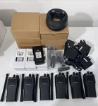 6 Motorola CP200 Vhf 4 Radios AAH50KDC9AA1AN Gang Charger & New Batteries B2. Fixed Price $895.00.