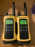 Motorola Talkabout (2)T402 Radios Yellow/orange - Brand New Batteries Tested. Fixed Price $30.00.