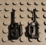 Two Black Lego Walkie Talkie Handset Radios 3962B, 8 Slots On Back. Fixed Price $5.50.