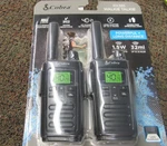 Cobra Microtalk RX385 2-PACK Walkie Talkies 40CH 32MI 1.5W Noaa Recharge. Fixed Price $40.00.