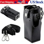 Hard Leather Case For Motorola Two Way Radio Holster W/ Adjustable Strap. Fixed Price $19.99.