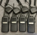 Set Of 4 Kenwood Model TK-372G Radios With Speaker Mikes. Fixed Price $249.00.