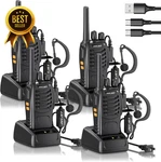 4 Pack Walkie Talkies Uhf Two Way Radio With Earpieces & Charging Dock. Fixed Price $50.01.
