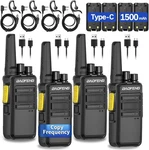 Long Range 100 Mile Walkie Talkie Two Way Radio Charge Headset Waterproof 4 Pack. Fixed Price $43.99.