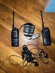 Of 2 Kenwood Way Radio - With Charger And Headsets. Fixed Price $229.99.
