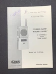 Lafayette HA-73A Cb Walkie Talkie Owners Service Manual Original. Fixed Price $14.99.