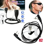 2PCS Ppt Walkie Talkie Mic Earpiece Headset Fbi-style Security Radios Earphones. Fixed Price $13.70.